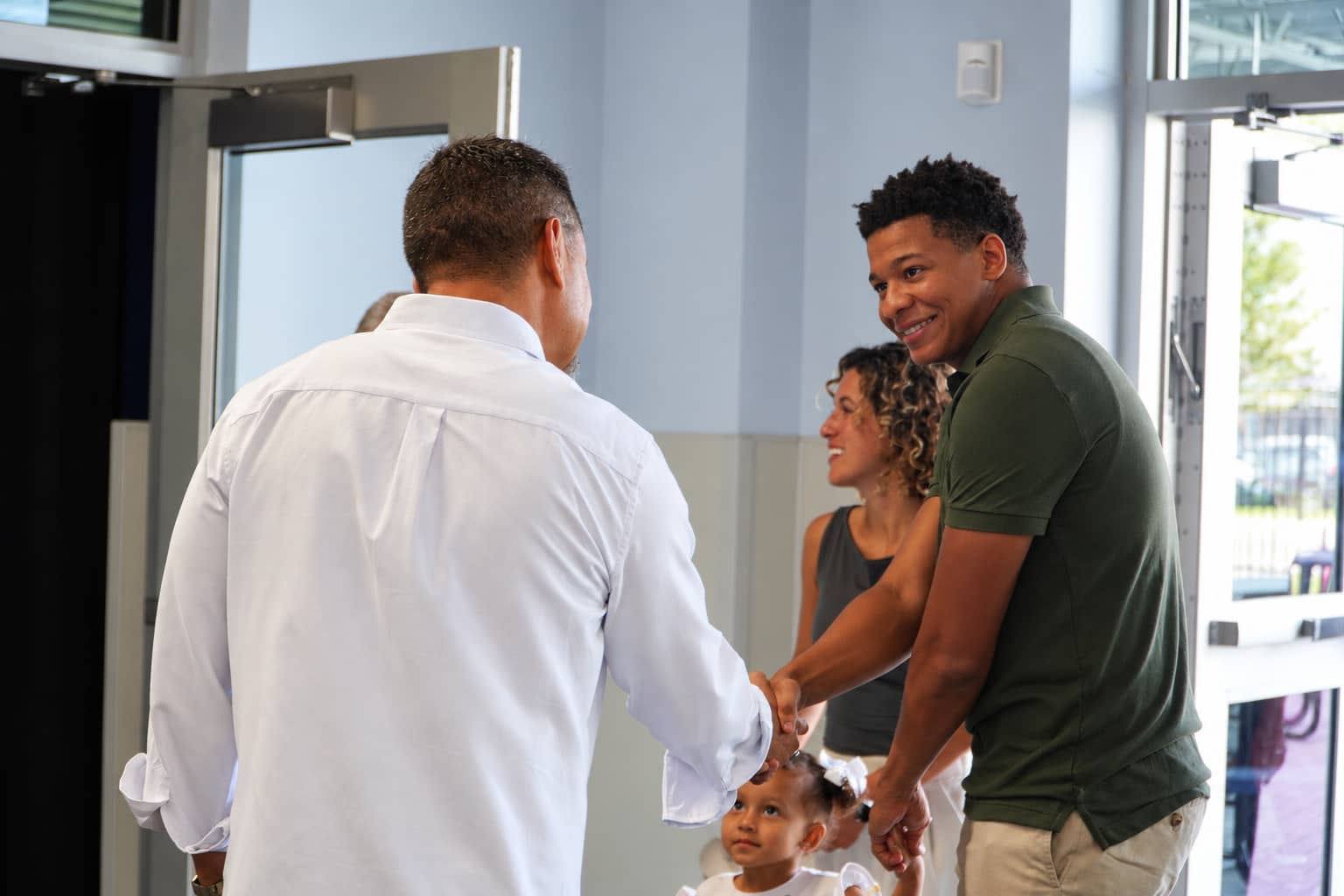 People being welcomed at Favor Church